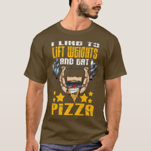T-shirt J'Aime Lever Les Poids Et Manger Pizza Bodybuildin