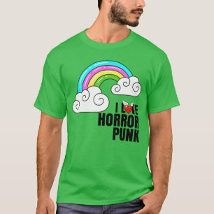 T-shirt J'aime l'Horreur Punk s Arc-en-ciel Drôle Musique 