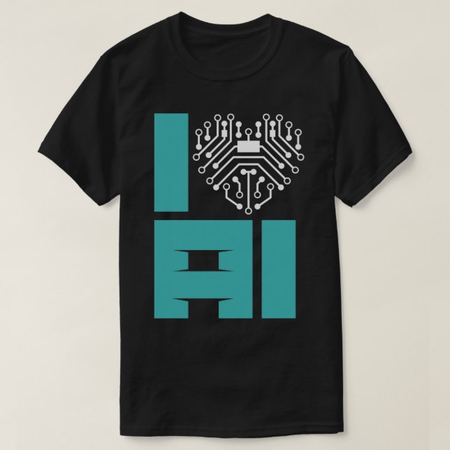 T-shirt J'aime l'intelligence artificielle l'intelligence  (Design devant)
