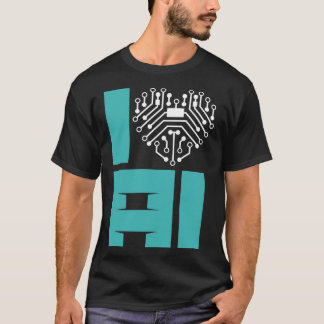 T-shirt J'aime l'intelligence artificielle l'intelligence 