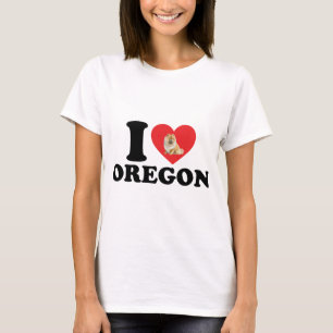 T-shirt J'Aime L'Oregon Et Mon Chow