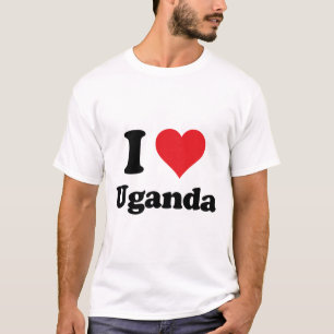 T-shirt J'aime l'Ouganda Pays d'amour Souvenir Thème