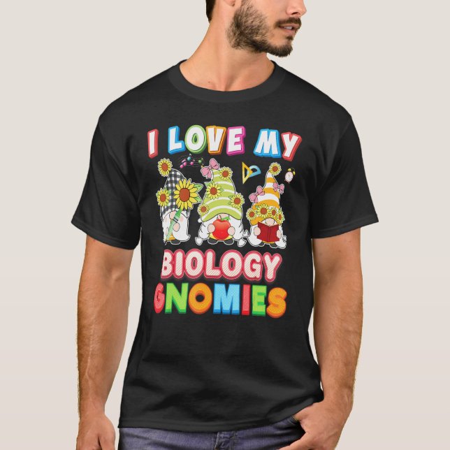 T-shirt J'Aime Ma Biologie Gnomies Enseignant Étudiant Enf (Devant)
