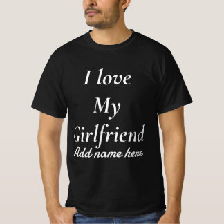 T-shirt J'aime ma copine plus que jamais Texte en Gras