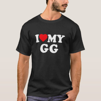 T-shirt J'aime ma famille GG Heart Grand-mère