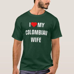 T-shirt "J'aime ma femme colombienne"