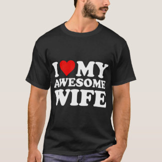 T-shirt J'aime ma femme géniale avec coeur