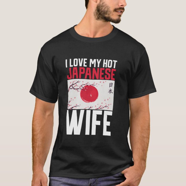 T-shirt J'aime ma femme japonaise chaude long manches T (Devant)