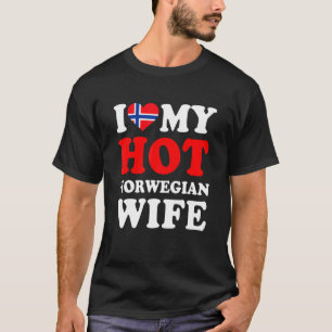 T-shirt J'aime ma femme norvégienne sexy cadeau drôle pour
