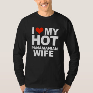 T-shirt J'aime Ma Femme Panaméenne Chaude Mariage Mari Pan