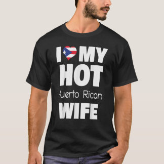 T-shirt J'Aime Ma Femme Portoricaine Mariée À Porto Rico