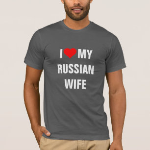 T-shirt "J'aime ma femme russe"