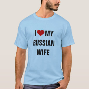 T-shirt "J'aime ma femme russe"