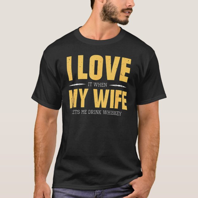 T-shirt J'Aime Ma Femme Whiskey Bourbon Single Malt Whiske (Devant)