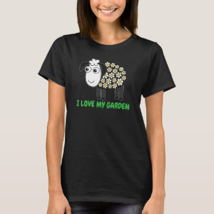 T-shirt J'aime Ma Ferme De Moutons De Jardin Fleuriste Fle
