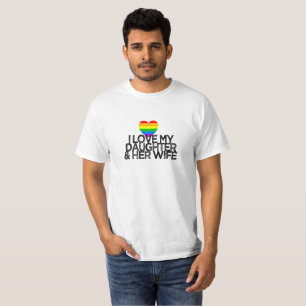 T-shirt J'aime ma fille et sa femme parent allié LGBTQ