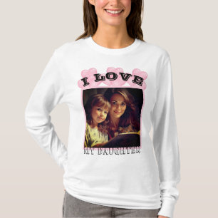 T-shirt J'aime ma fille Photo personnalisée