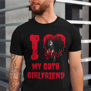 T-shirt J'aime ma Goth Girlfriend Caricature Coeur Valenti