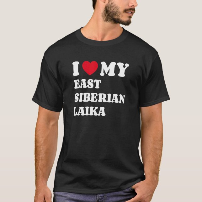 T-shirt J'Aime Ma Laika Sibérienne Orientale (Devant)
