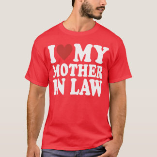 T-shirt J'Aime Ma Mère En Droit Amusante Fête Des Parents