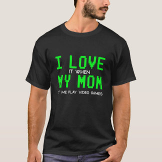 T-shirt J'Aime Ma Mère Gamer Cadeaux Pour Ados Garçons Vid