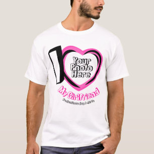 T-shirt J'aime Ma petite amie avec la photo Valentines mig