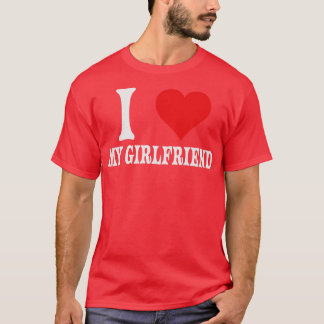 T-shirt J'Aime Ma Petite Amie Big Red Heart Relation