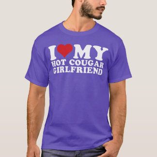 T-shirt J'aime ma petite amie cougar J'aime ma cougar GF f