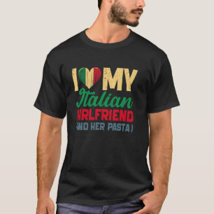 T-shirt J'aime ma petite amie italienne Italie GF Italia