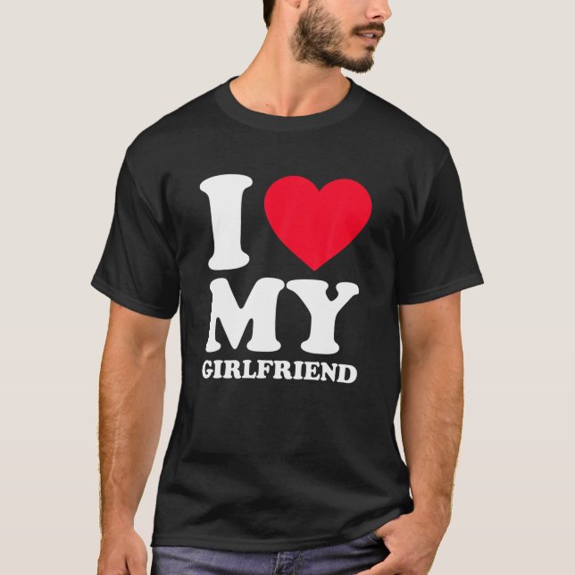 T-shirt J'aime ma petite amie J'ai coeur ma petite amie GF (Devant)