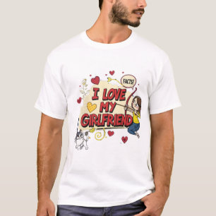 T-shirt J'Aime Ma Petite Amie Personnalisée