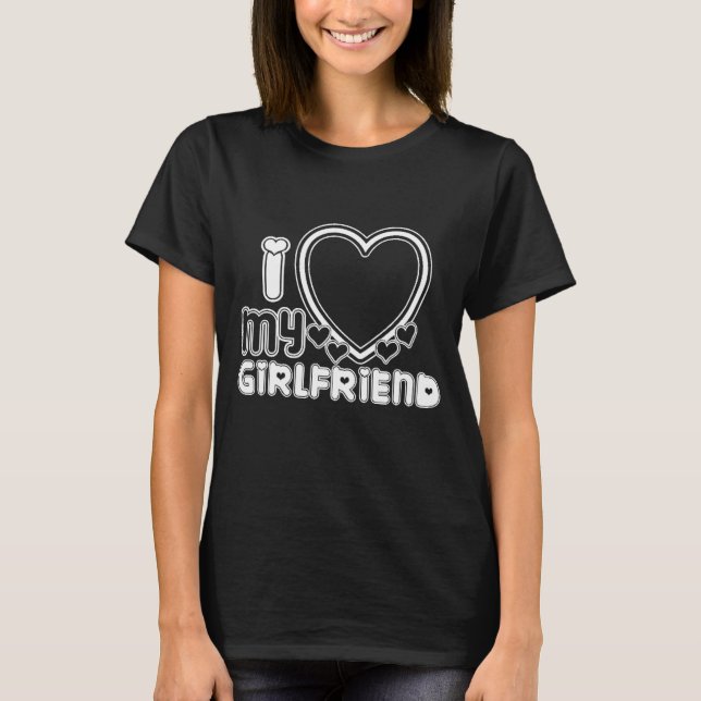 T-shirt J'Aime Ma Petite Amie Personnalisée (Devant)