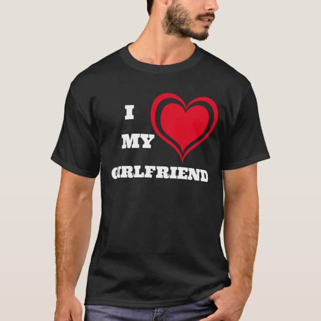 T-shirt J'Aime Ma Petite Amie Personnalisée (Devant)