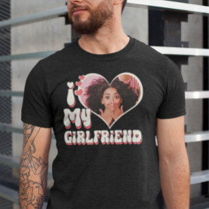 T-shirt J'Aime Ma Petite Amie Personnalisée Noir