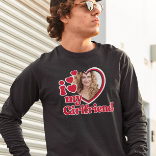 T-shirt J'Aime Ma Petite Amie Personnalisée Noir