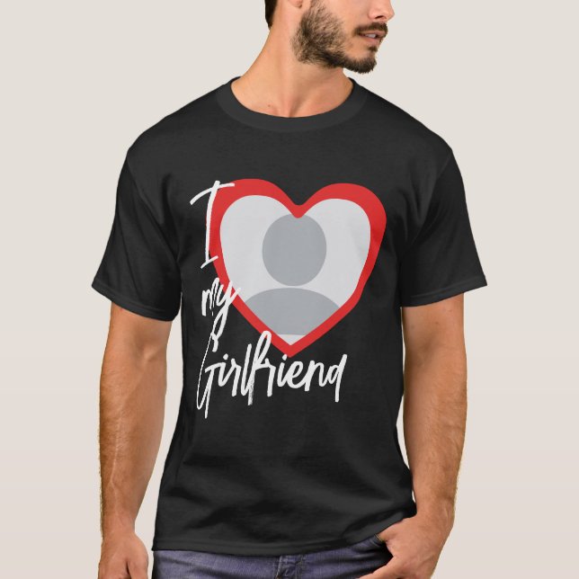 T-shirt J'aime ma petite amie Photo du coeur (Devant)