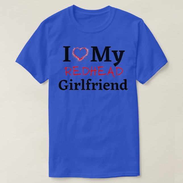 T-shirt j'aime ma petite amie rousse (Design devant)