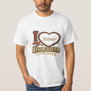 T-shirt J'aime ma petite amie sur mesure