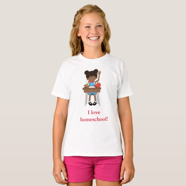 T-shirt J'aime ma petite fille à l'école (Devant entier)