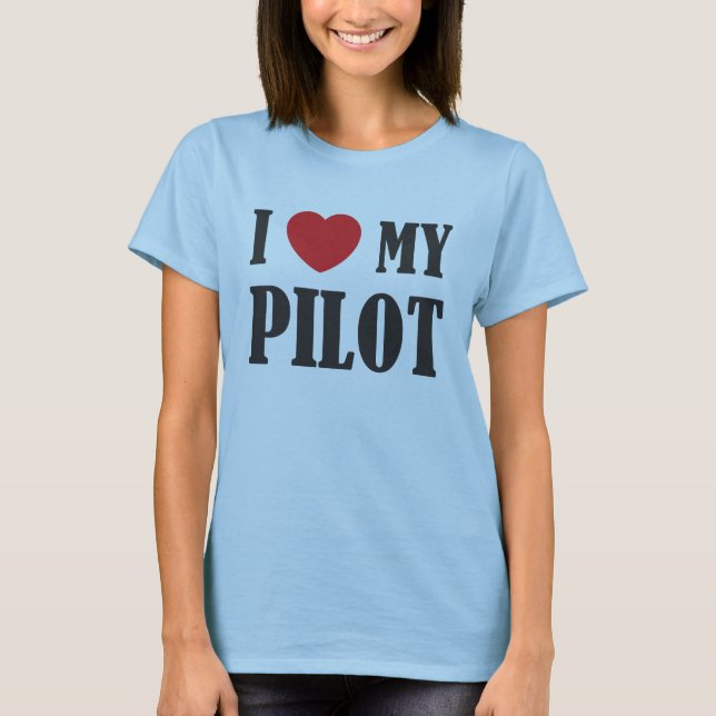 T-shirt J'aime ma pièce en t pilote (Devant)