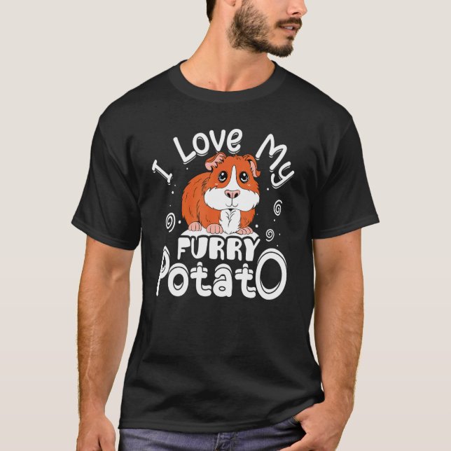 T-shirt J'Aime Ma Pomme De Terre Furie Guinée Cochon Cavy  (Devant)