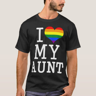 T-shirt J'aime ma tante LGBT Drapeau mignon fille gay bébé