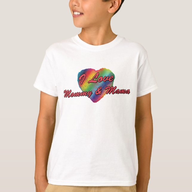 T-shirt J'aime maman et maman (Devant)