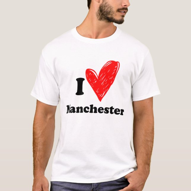 T-shirt J'aime Manchester (Devant)