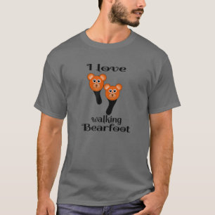 T-shirt J'Aime Marcher Pied D'Arrière, Drôle Design.