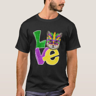 T-shirt J'Aime Mardi Gras Costume Chat Kitten Drôle Chat L