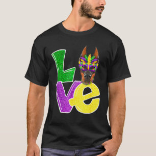 T-shirt J'Aime Mardi Gras Costume Doberman Chien Chien Chi