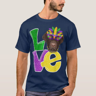 T-shirt J'Aime Mardi Gras Costume Labrador Chien Chiot Ama