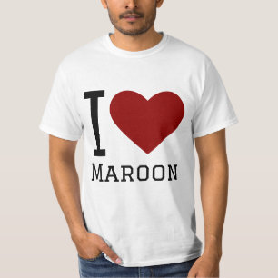T-shirt J'aime maroon carré autocollant