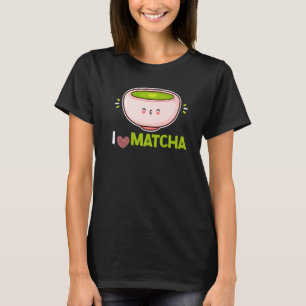 T-shirt J'Aime Matcha Feuilles en poudre verte Matcha